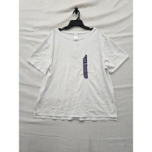 Member's Mark Womens Active Tee White Cotton Blend Workout Size XXL